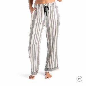 Hello Mellow Satin Black and White Pajama Pants “Overnight Oasis” XL